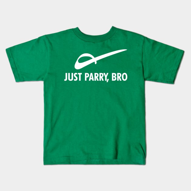 Just Parry Bro (White Text) Kids T-Shirt by capnflynn